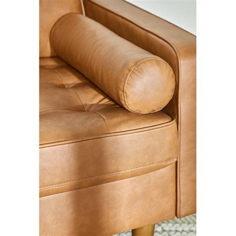 Get the best deals on faux leather sofas, armchairs & couches. Temple & Webster Tan Stockholm Faux Leather Sofa & Reviews
