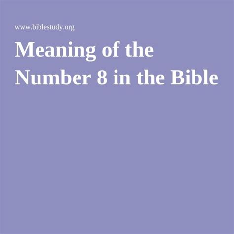 Famous What Does The Number 8 Means In The Bible 2023