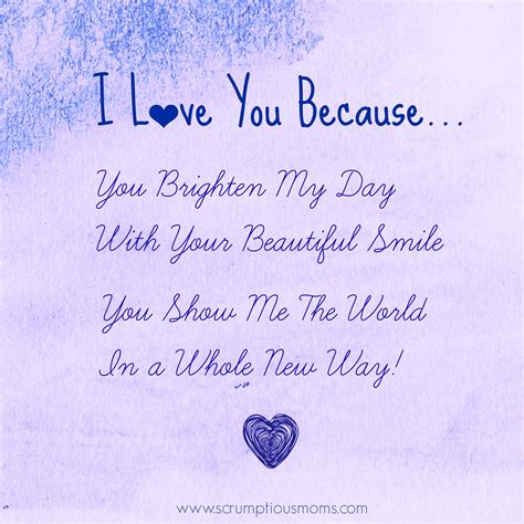 I Love You Because.... - scrumptiousmoms