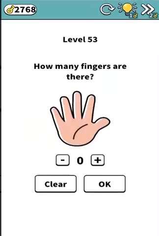 Brain Puzzle IQ Challenge Level How Many Fingers Are There Puzzle Game Master