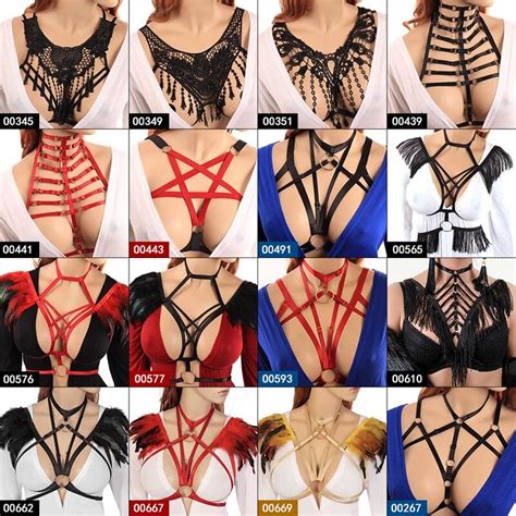 Body Harness Lace Sheer Caged Bra Strappy Crop Tops Hollow Out Chest