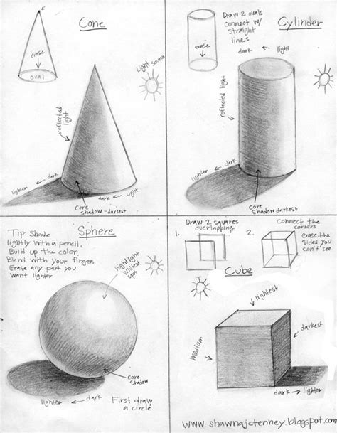 Drawing And Shading 3d Shapes Art Lessons Art Worksheets Elementary Art