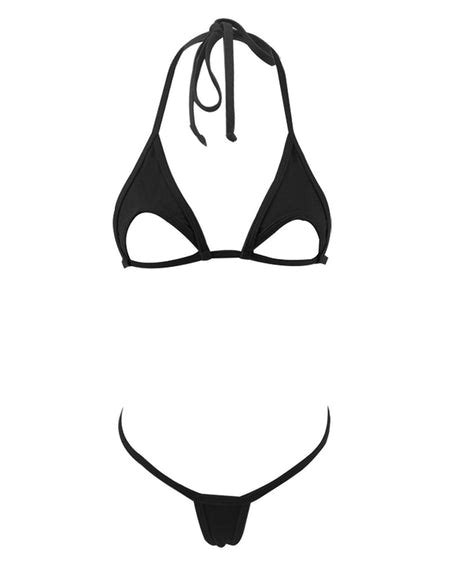 Black Underboob Extreme Micro String Bikini
