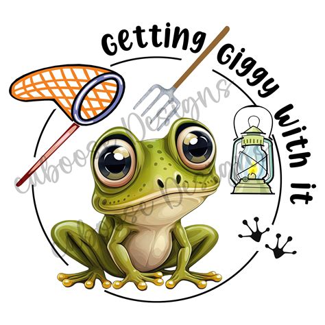 Frog Gigging Digital Design Png Jpeg - Etsy