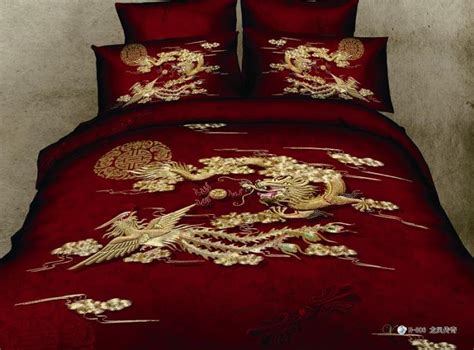 A bed in a bag includes all your bedding linens for one price. 3D Red dragon phoenix comforter bedding set queen size ...