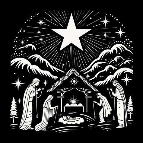 Black And White Nativity Scene Free Stock Photo - Public Domain Pictures