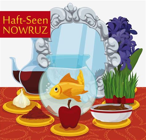 A Haftsin Setting For Nowruz The Iranian New Year Haft Seen Nowruz