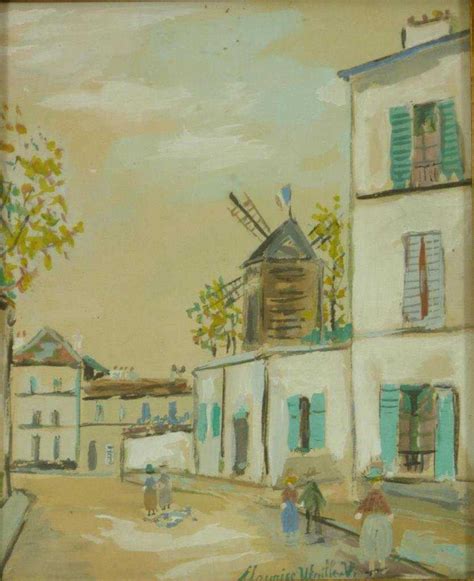 Maurice Utrillo Gouache And Pencil Of Townscape