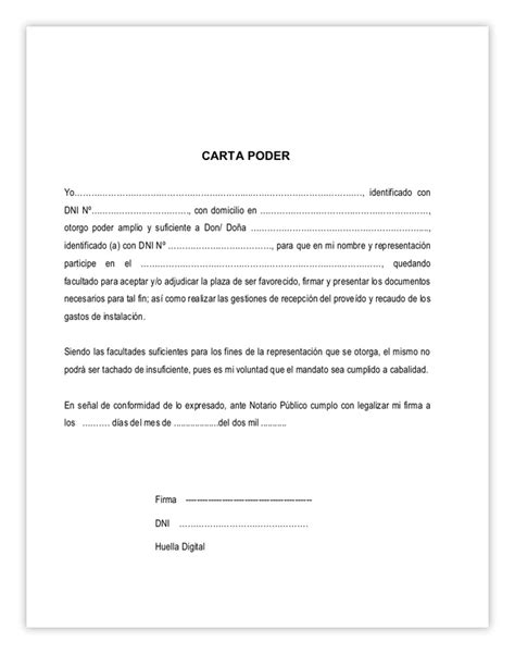 Carta De Poder Simple 【word Doc Pdf】para Imprimir México