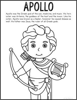 Greek gods the olympians coloring pages. Apollo, Greek Mythology Informational Text Coloring Page ...