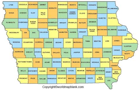 Printable Iowa Map With Cities