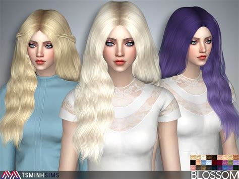 The Sims Resource Blossom Hair 37 Set By Tsminhsims Sims 4 Hairs