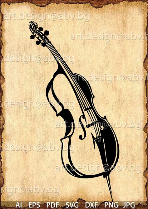 Vector Cello Musical Instrument Ai Eps Pdf Png Svg Dxf Etsy Cello