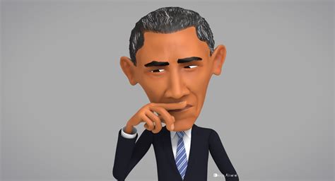Barack Obama Cartoon 3d Turbosquid 1195765