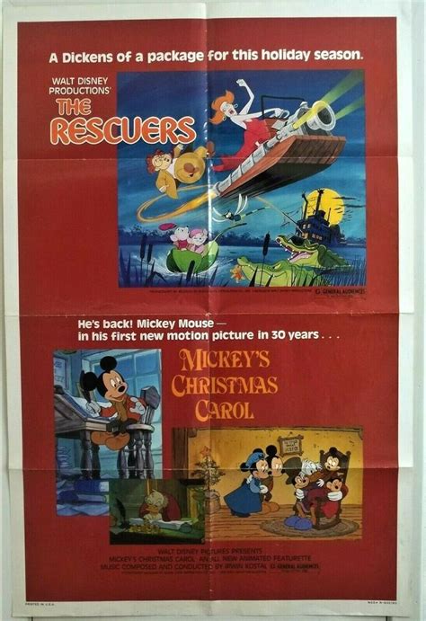 Walt Disneys Mickeys Christmas Carolthe Rescuers Movie Poster One