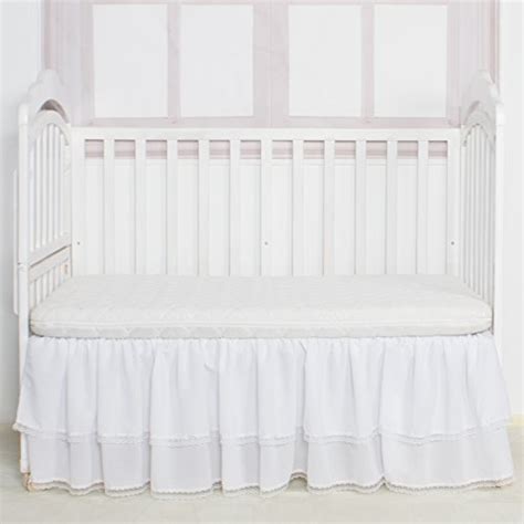 Pottery barn kids bed skirt crib toddler bed white purple dragonflies split corn. White/Pink Ruffle Crib Skirt with Lace Trim Nursery Crib ...