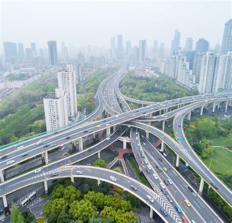 Shanghai Elevated Road Junction Panorama Stock Photo Image Of Road