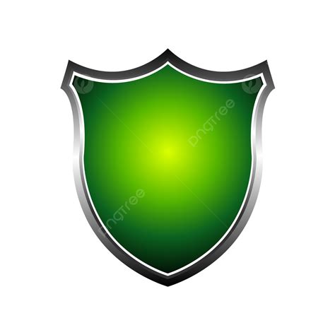 Metal 3d Green Shield Vector Illustration Isolated On White Background