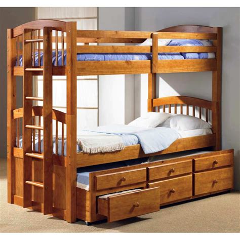 Furnishing and decorating a shared children's bedroom can be most of our bunk beds are double bed frames, made to hold two bed mattresses (one on top of the. Maclean Tall Twin Spindle Bunk Bed - Storage Trundle ...