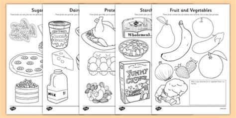 healthy eating colouring sheets teacher