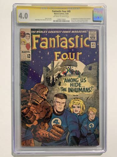 Fantastic Four 45 Cgc Ss 40 Signed By Stan Lee 1st App Of Lockjaw