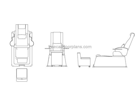 Nail And Spa Massage Chair Autocad Block Free Cad Floor Plans