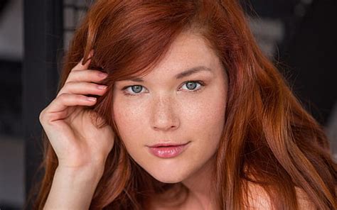 HD Wallpaper Women Redhead Mia Sollis Face Freckles Hazel Eyes Sensual