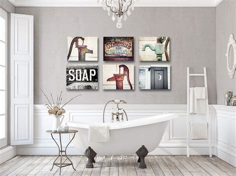 Check out our bathroom wall decor selection for the very best in unique or custom, handmade pieces from our wall hangings shops. Farmhouse Bathroom Decor Bathroom Wall Decor Rustic Sets for