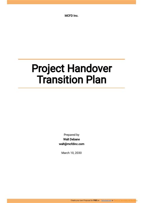 Project Handover Transition Plan Template In Google Docs Word Vrogue