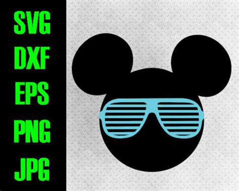 Mickey Sunglasses Svg Dxf Eps Png  Cutting Files Etsy