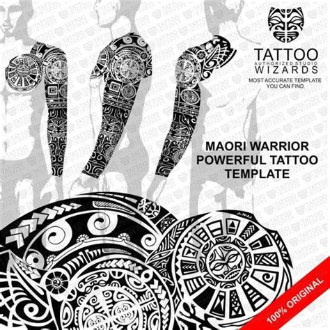 Maori Warrior Powerful Vector Tattoo Template Stencil Tattoo Wizards