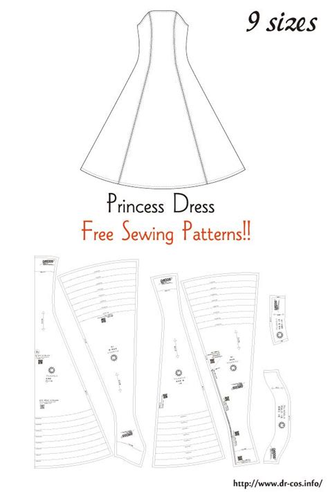 The Princess Dress Sewing Pattern Is Shown With Instructions To Make It