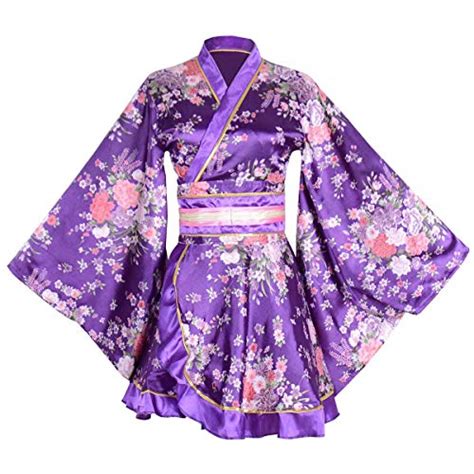 Kimono Bathrobe Costume Japanese Traditional Yukata Cosplay Womens