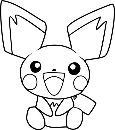 Happy Pichu Pokemon Coloring Page Free Printable Coloring Pages For Kids