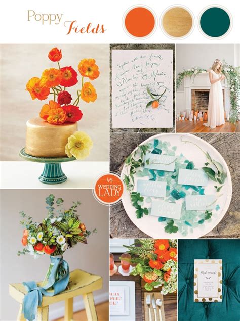 Artistic Wedding Inspiration In Poppy Teal And Gold