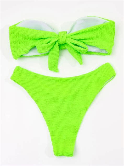 2022 sexy women high waist bikini swimsuit swimwear female bandeau thong brazilian bikini set