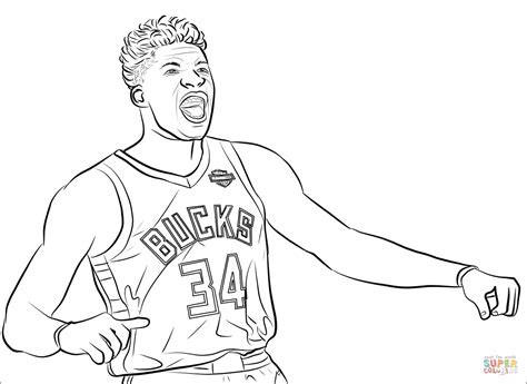 Giannis Antetokounmpo Coloring Page Free Printable Coloring Pages