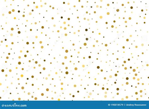 Seamless Pattern With Gold Polka Dot Confetti Stock Vector