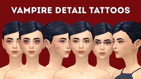 Vampire Details Tattoos Ciruelabob Sims 4 Detailed Tattoo Chest
