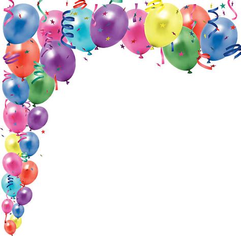 Party Balloon Streamers Background Stock Photos Pictures And Royalty