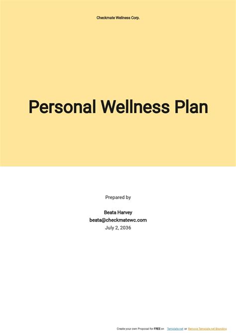 11 Wellness Plan Templates Free Downloads