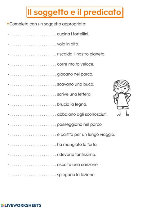 Soggetto E Predicato Dsa Worksheet Italian Grammar Italian Language Primary School Elementary