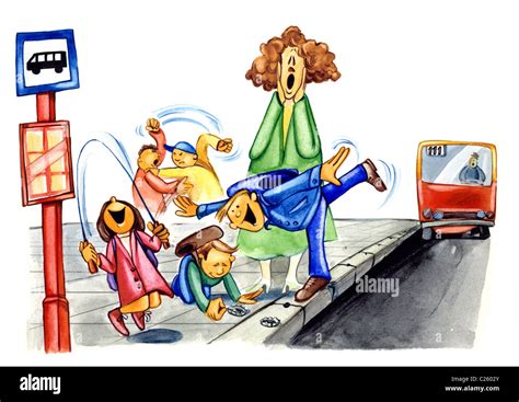 Bus Accident Cartoon Canvas Insight