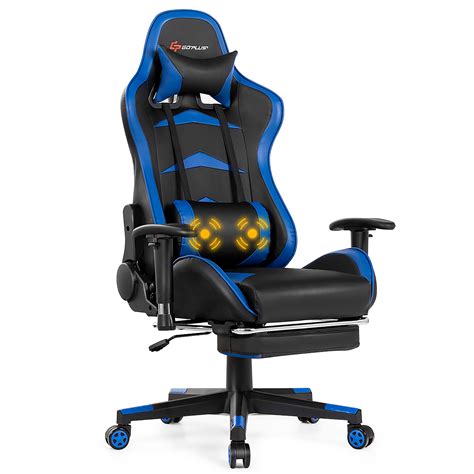 Goplus Massage Gaming Chair Reclining Swivel Racing Office