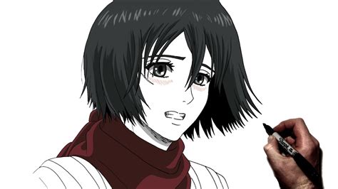 How To Draw Mikasa Smiling Step By Step Attack On Titan Youtube