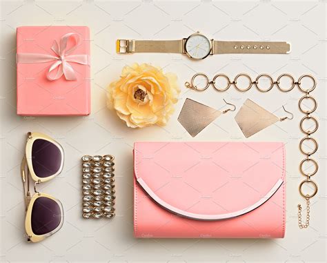 Fashion Woman Pink Accessories Set Containing Fashion Pink And Accessories Beauty And Fashion