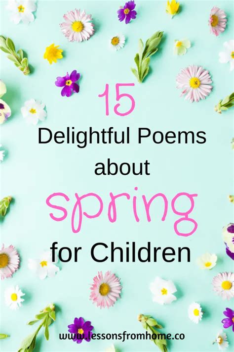 15 Delightful Spring Poems For Children Spring Poem Kids Poems