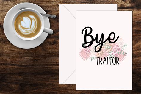 Bye Traitor Coworker Leaving Card Co Worker Going Away Card Etsy