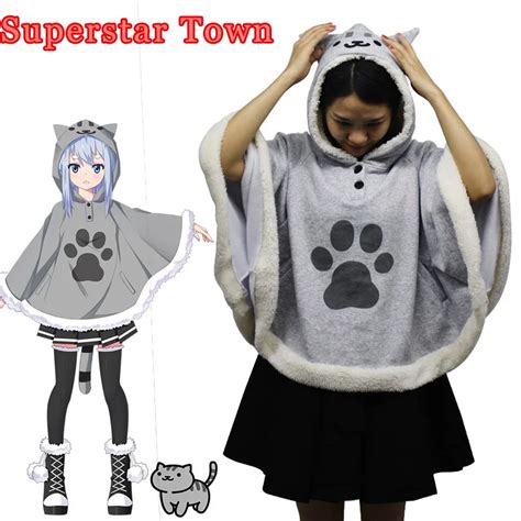 Buy Neko Atsume Cute Cat Backyard Cosplay Cloak Japanese Cartoon Warm Costume