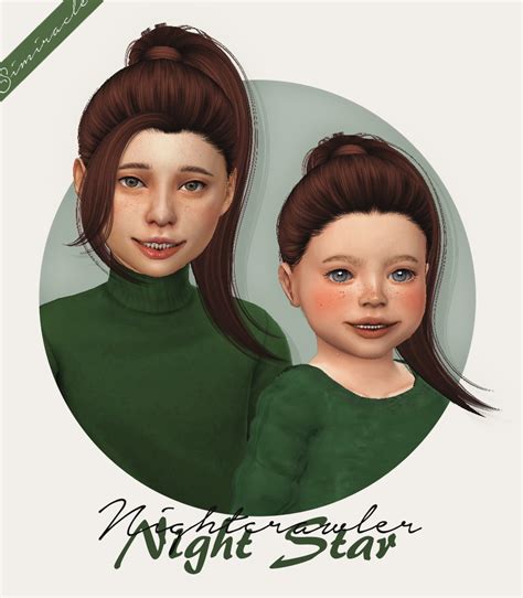 Sims 4 Hairs ~ Simiracle Nightcrawler S Night Star 2in1 Hair Retextured
